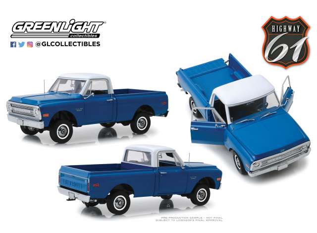 1970 Chevrolet C-10 リフトキット付き ダークポリブルー/HIGHWAY61 1/18ミニカー