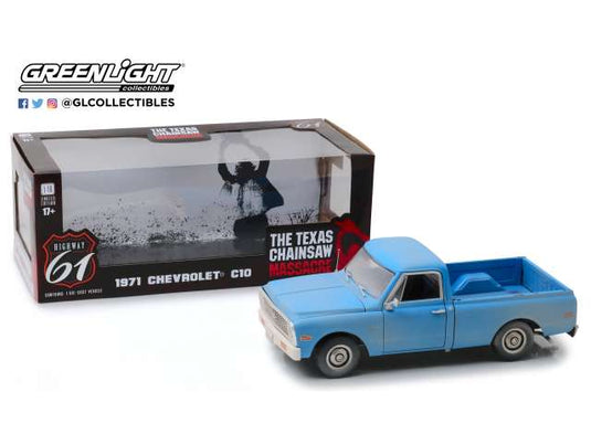 1971 Chevrolet C-10 テキサスチェーンソー (1974) ブルー/HIGHWAY61 1/18ミニカー