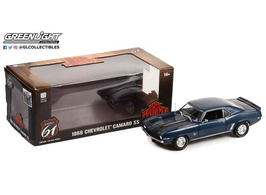 1969年 Chevrolet Camaro SS ホームインプルーブメント TVシリーズ ブルー/ブラックストライプ/ Highway 61  1/18 ミニカー