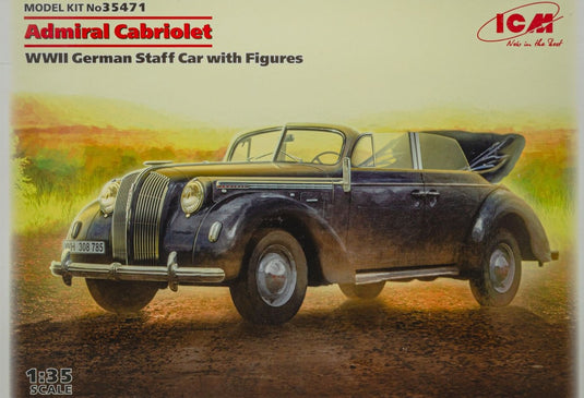 Admiral Cabriolet WWII German Staff Car with Figures 組み立てプラモキット模型 ミリタリー /ICM 1/35