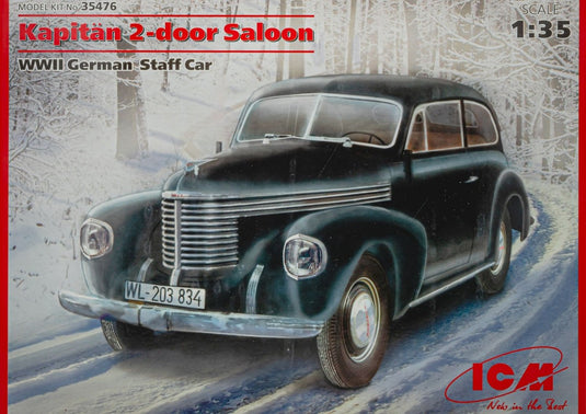 Kapitaen 2-door Saloon WWII German Staff Car カピテーン 2ドアサルーン ドイツ軍用車両 組み立てプラモキット模型 ミリタリー /ICM 1/35
