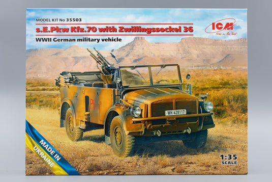 s.E.Pkw Kfz.70 with Zwillingssockel 36 WWII ドイツ軍用車両 モデルキット/ ICM 1/35 模型