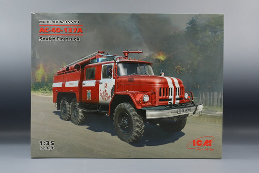 Soviet Fire Truck AC-40-137A ZIL-131 ソビエト消防車 組み立てプラモキット模型 ミリタリー /ICM 1/35