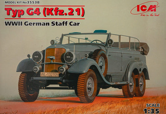 Typ G4 Kfz.21 WWII German Staff Car ドイツ軍スタッフカー 組み立てプラモキット模型 ミリタリー /ICM 1/35