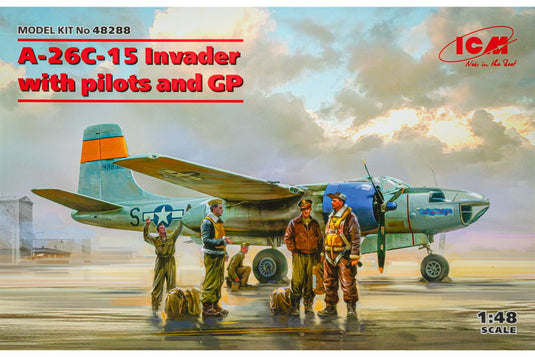 A-26C-15 Invader インベーダー USAAF Pilots and Ground Personnel パイロットと地上要員付き 組み立てプラモキット模型 飛行機 /ICM 1/48