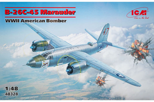 B-26C-45 Marauder マローダー WWII American Bomber アメリカ軍爆撃機 組み立てプラモキット模型 飛行機 /ICM 1/48