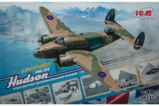 Lockheed Hudson Mk.III ロッキード ハドソン WWII イギリス空軍 偵察爆撃機 組み立てプラモキット模型 飛行機 /ICM 1/48