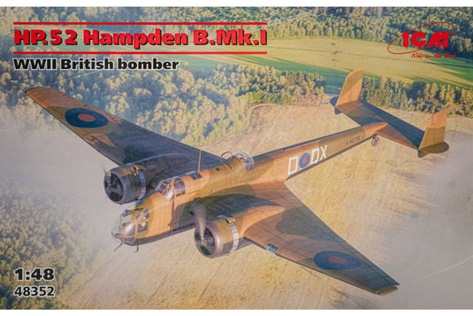 HP.52 Hampden B.Mk.I WWII イギリス空軍爆撃機 組み立てプラモキット模型 飛行機 /ICM 1/48