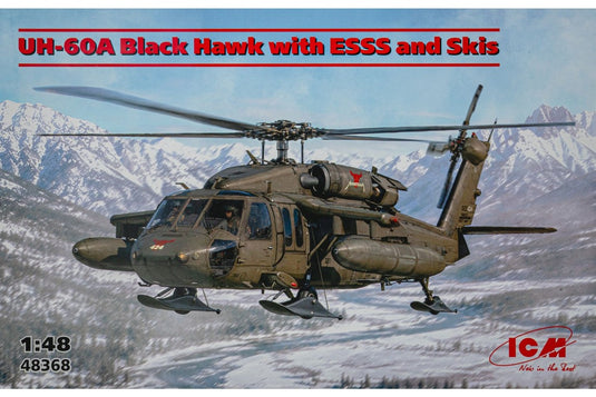 UH-60A Black Hawk ブラックホーク with ESSS and Skis 組み立てプラモキット模型 ヘリコプター /ICM 1/48