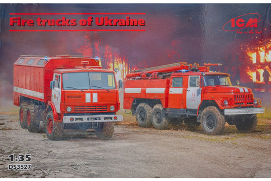 Fire trucks of Ukraine (The AC-40-137A tank truck and Kamaz AR-2 hose truck) モデルキット/ ICM 1/35 模型