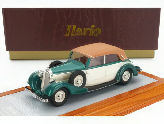 HORCH - 830 BL CABRIOLET CLOSED 1936 - GREEN BEIGE BROWN/ILARIO 1/43ミニカー 45台限定