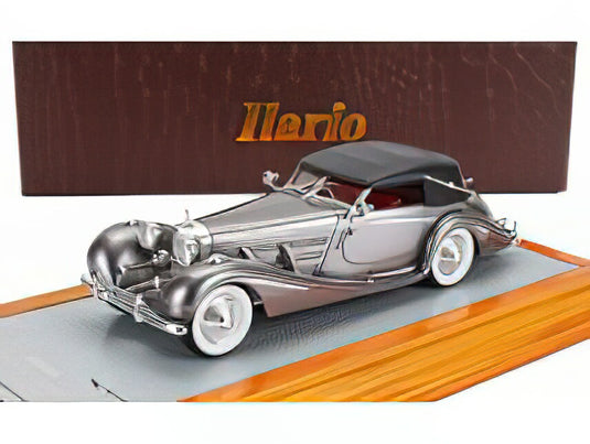 MERCEDES BENZ 540K sn130947 SPEZIAL ROADSTER ERDMANN & ROSSI CABRIOLET CLOSED 1936 GREY MET BLACK/ILARIO 1/43ミニカー