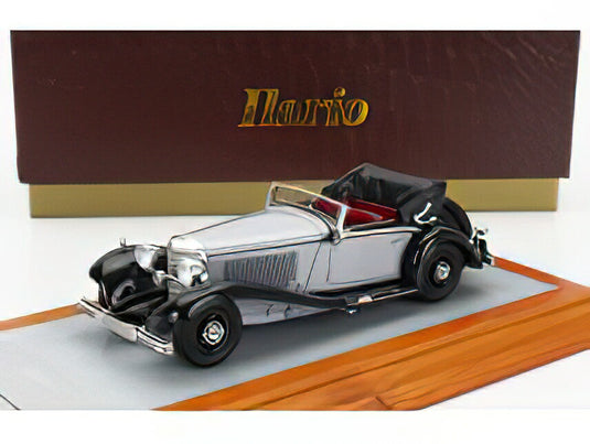 MERCEDES BENZ 500K sn105379 SINDELFINGEN CABRIOLET A OPEN 1935 GREY BLACK/ILARIO 1/43ミニカー