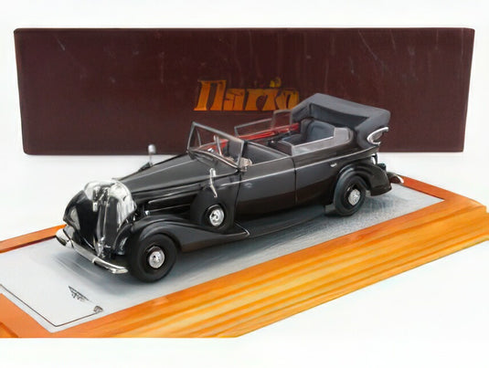 HORCH - 951A PULLMAN ORIGINAL CAR CABRIOLET OPEN 1937 - BLACK/ILARIO 1/43ミニカー