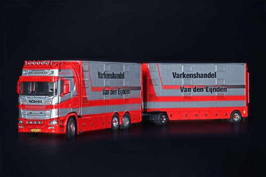 Van den Eijnden Scania S high roof live stuck trailerトレーラー /IMC 1/50建設機械模型