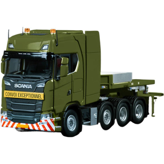 【予約】2025年発売予定 SCANIA S シリーズ セミ ローローダー 7軸 トレーラー / IMC 1/50 建設機械模型 工事車両