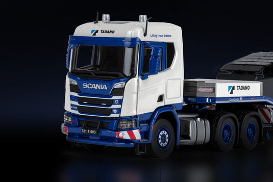 TADANO SCANIA XT MIDDLE ROOF WITH NOOTEBOOM MCOS 4-AXLE SEMI LOW LOADER WITH RAMPS トラック /IMC 1/50 建設機械模型