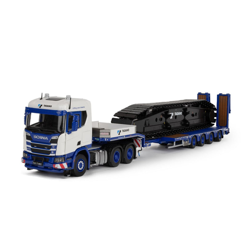 ギャラリービューアに画像をロードする, TADANO SCANIA XT MIDDLE ROOF WITH NOOTEBOOM MCOS 4-AXLE SEMI LOW LOADER WITH RAMPS トラック /IMC 1/50 建設機械模型
