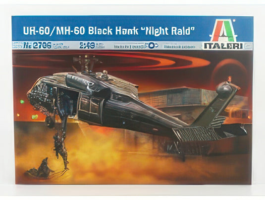 SIKORSKY   UH 60   MH 60 BLACK HAWK NIGHT RAID HELICOPTER MILITARY 1979   / モデルキット プラモデル / ITALERI 1/48 模型