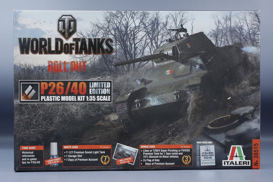 Carro Armato P26/40 World of Tanks - 限定版 モデルキット/ ITALERI 1/35  模型 プラモデル