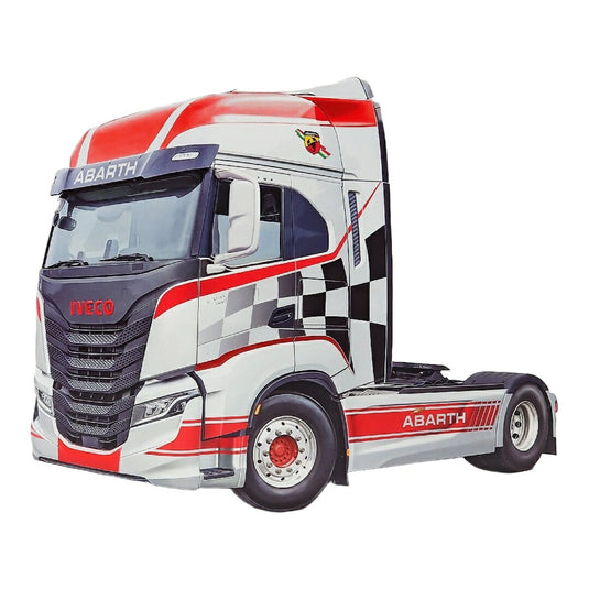 IVECOイヴェコ S-WAY トラクター ABARTHアバルト 2022 ホワイト/レッド プラモデルキット / ITALERI 1/24 ミニカー トラック模型