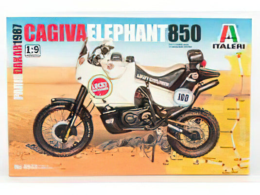 CAGIVA ELEPHANT 850 RALLY PARIS-DAKAR 1987 H.AURIOL A.DE PETRI //ITALERI 1/9模型モデルキット