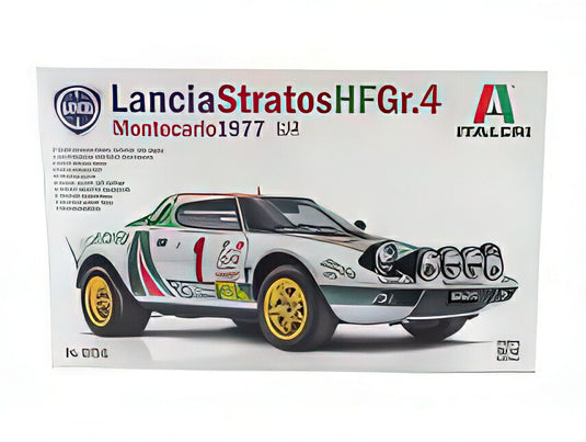 LANCIA  STRATOS HF ALITALIA Gr.4 (night version) N 1 WINNER RALLY MONTECARLO 1977 SANDRO MUNARI  SILVIO MAIGA + STRATOS HF STREET VERSION 1974  //ITALERI 1/12モデルキット プラモデル