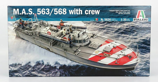 M.A.S. 563/568 ミリタリーボート クルー付き プラモデルキット / ITALERI 1/35 ミニカー ミリタリー模型