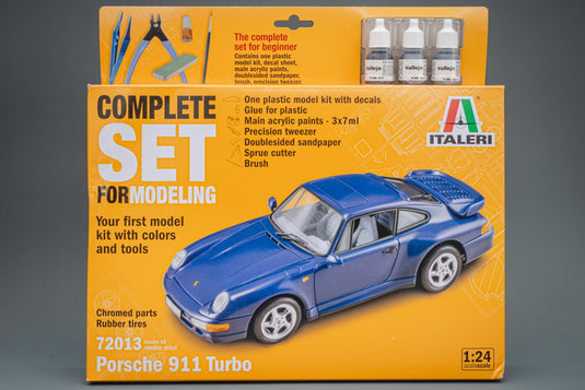 Porsche 911 Turbo ビギナー向けスターターキット 塗料 工具付き/ ITALERI 1/24 模型