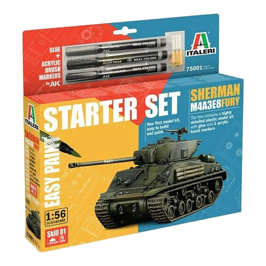 M4A3E8 シャーマン フューリー スターターセット / Italeri 1/56 組立キット