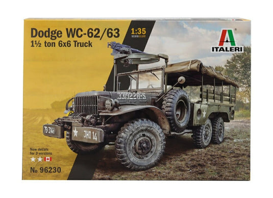 Dodgeダッジ WC-62/63 1.5トン 6x6 トラック 1945 プラモデルキット / ITALERI 1/35 ミニカー ミリタリー模型