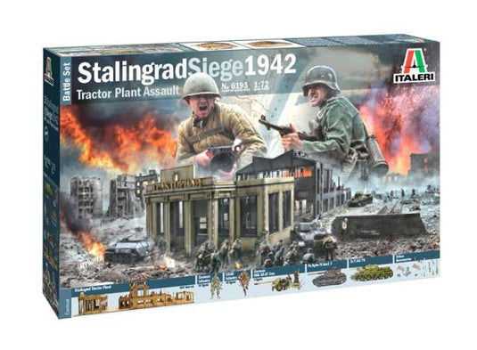 スターリングラードの戦い ジオラマセット 建物・戦車・兵士付 プラモデル / ITALERI 1/72 ミニカー