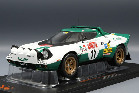 Lancia Stratos HF 11号車 Alitalia WRC ラリーサンレモ 1975 B.Waldegaard H.Thorszelius/ IXO 1/18 ミニカー