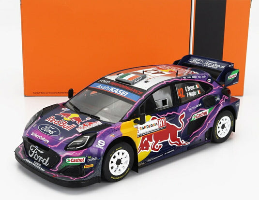 FORD PUMA RALLY1 RED BULL チーム フォード N 42 ラリー サルディニア 2位 2022 C.ブリーン P.ナグル パープル イエロー ブラック/ IXO 1/18 ミニカー