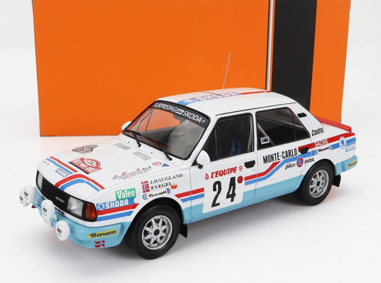 【予約】 Skodaシュコダ 130L night version No.24 Rally Monte Carlo 1987 John Haugland Petter Vegel ホワイト / IXO 1/18 ミニカー