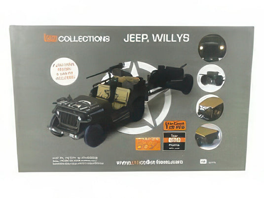 JEEP WILLYS USA ARMY WITH TRAILER 1941 WITH LIGHT & SOUND EFFECTS MILITARY GREEN/IXO 1/8ミニカー