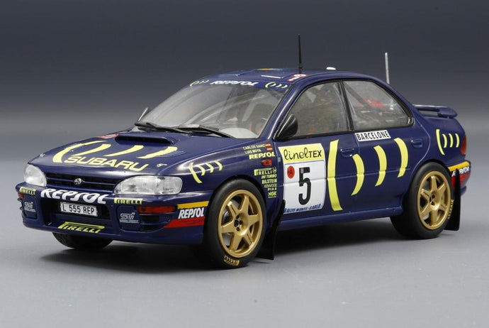 Subaru Impreza 555 5号車 スバルラリーチーム WRC ラリーモンテカルロ 1995 C.サインツ L.モヤ/ IXO 1/24 ミニカー