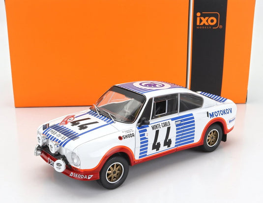 SKODA 130RS N44 モンテカルロラリー15位 1977 ミロスラフザパドロ イリモタル ホワイトブルーレッド/ IXO 1/24 ミニカー