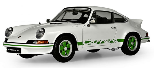 Porscheポルシェ 911 RS 2.7 1973 ホワイトグリーン ギミック付組み立てキット / IXO 1/8 ミニカー