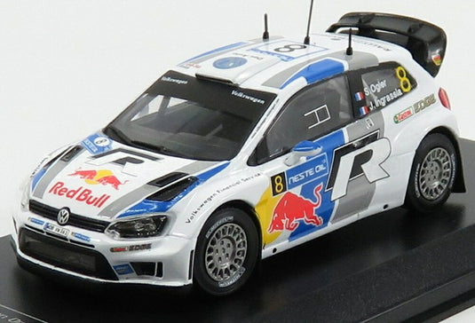 VOLKSWAGEN POLO R WRC チーム VW モータースポーツ N 8 ラリー フィンランド 2013 S.オジェ J.イングラシア ホワイト ブルー グレー/ IXO 1/43 ミニカー