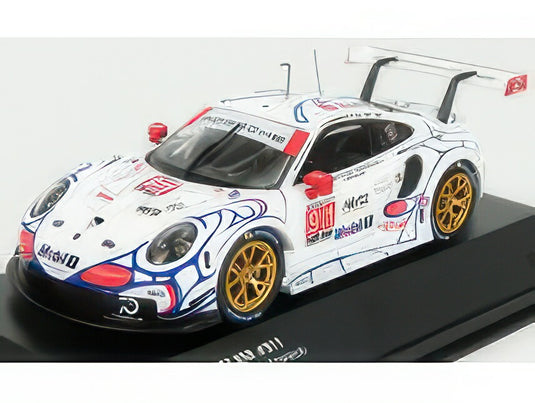 PORSCHE 911 991 RSR TEAM PORSCHE GT N 911 WINNER GTLM CLASS PETIT LE MANS ROAD ATLANTA 2018 P.PILET N.TANDY F.MAKOWIECKI WHITE/IXO 1/43ミニカー