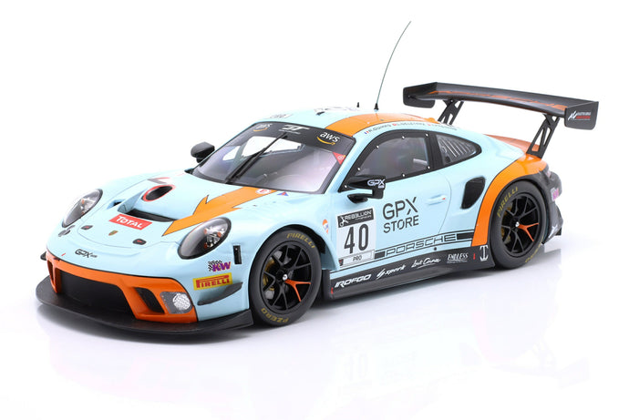 【予約】PORSCHE 911 991.2 GT3 4.0L TEAM GPX RACING GULF #40 スパ24時間 2020 デュマ/デレトラズ/プレイニング ライトブルー/レッド / IXO 1/18 ミニカー