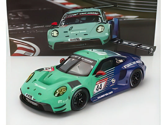 PORSCHE  911 992 GT3 R TEAM FALKEN MOTORSPORTS N 44 10th 24h NURBURGRING 2023 JOEL ERIKSSON  TIM HEINEMANN  NICO MENZEL  MARTIN RAGGINGER  GREEN BLUE/IXO 1/18ミニカー