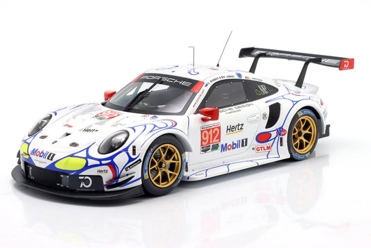 【予約】PORSCHE 911 991 RSR PORSCHE GT TEAM N912 GTLMクラス2位 プチルマン 2018 アール・バンバー ローレンス・ヴァンソール マチュー・ジャミネ ホワイト / IXO 1/18 ミニカー
