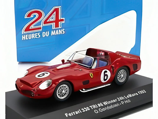 FERRARI 330 TRI/LM スパイダー 4.0L V12 TEAM SPA フェラーリSEFAC N 6 優勝 ルマン24時間 1962 オリバー・ゲンデビエン フィル・ヒル レッド/ IXO 1/43 ミニカー