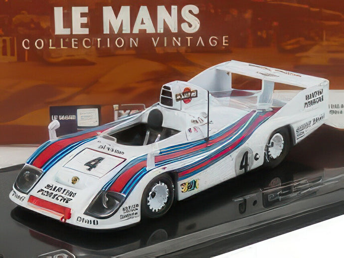 PORSCHE 936/77 2.1L TWIN TURBO TEAM MARTINI RACING PORSCHE SYSTEM N 4 WINNER 24h LE MANS 1977 JACKY ICKX HURLEY HYWOOD JURGEN BARTH WHITE RED BLUE/IXO 1/43ミニカー