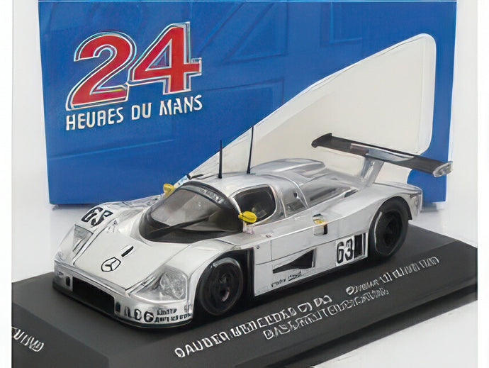 SAUBER MERCEDES BENZ C9 5.0L TURBO V8 TEAM SAUBER MERCEDES N 63 WINNER 24h LE MANS 1989 J.MASS M.REUTER S.DICKENS SILVER/IXO 1/43ミニカー