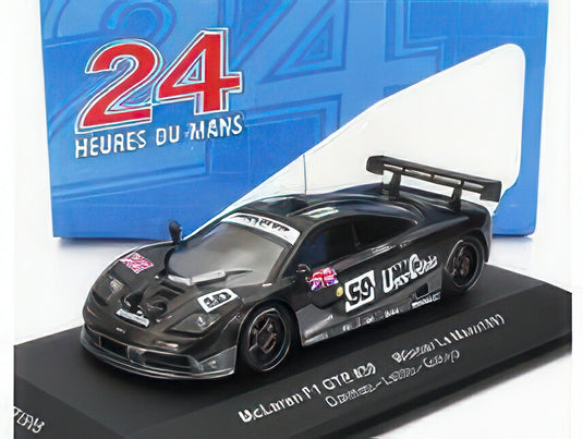 McLAREN F1 GTR UENO CLINIC N 59 WINNER 24h LE MANS 1995 (night version) Y.DALMAS M.SEKIYA JJ.LEHTO BLACK MET GREY/IXO 1/43ミニカー