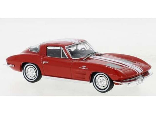 1963 シボレー コルベット スティングレイ レッド/ホワイト ミニカー / IXO 1/43 ミニカー