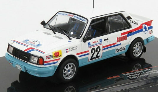 【予約】SKODA 130LR N 22 ラリー アクロポリス 1986 S.クヴァイザル J.ヤネチェク ホワイト ライトブルー/ IXO 1/43 ミニカー